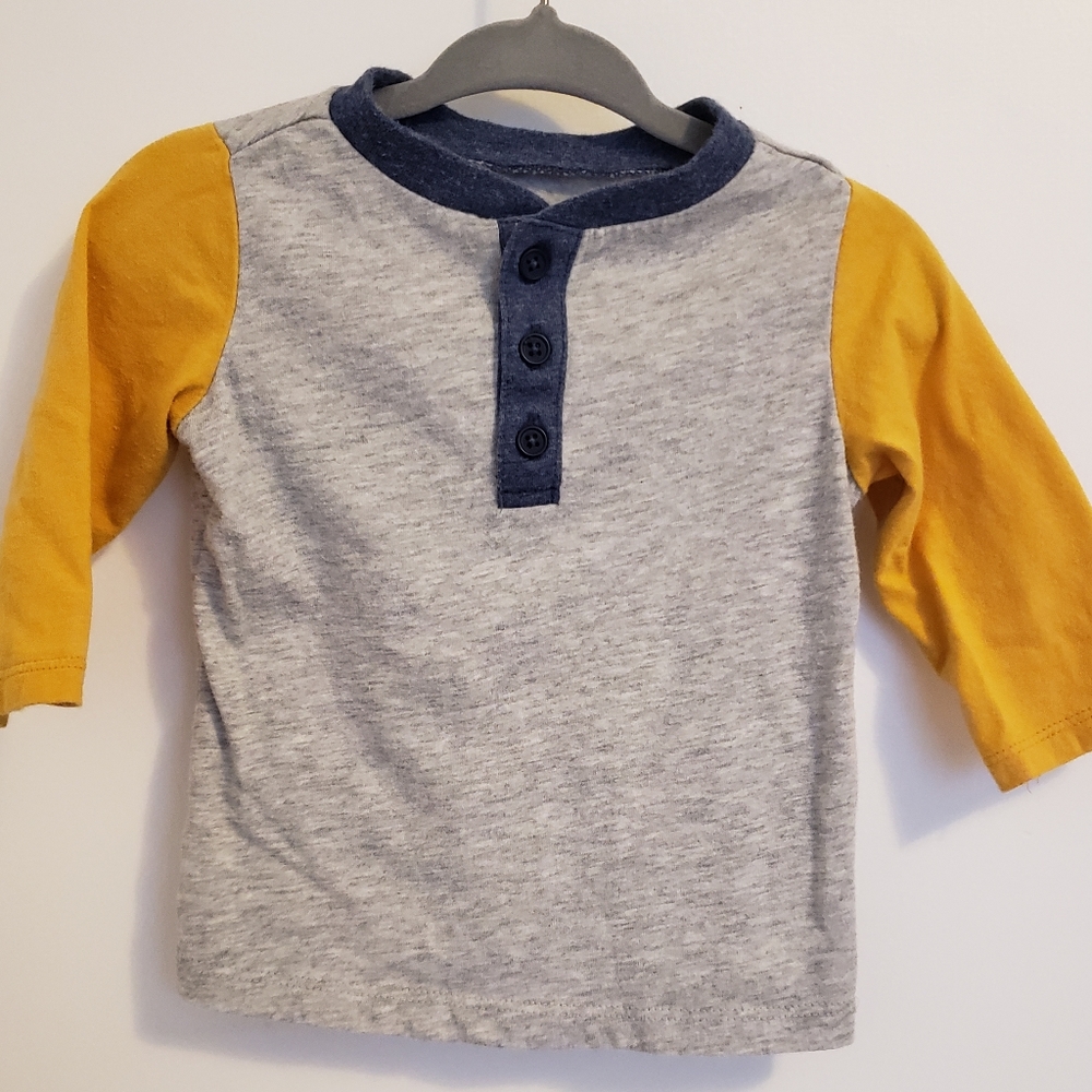 Baby boy gray baseball tee Henley